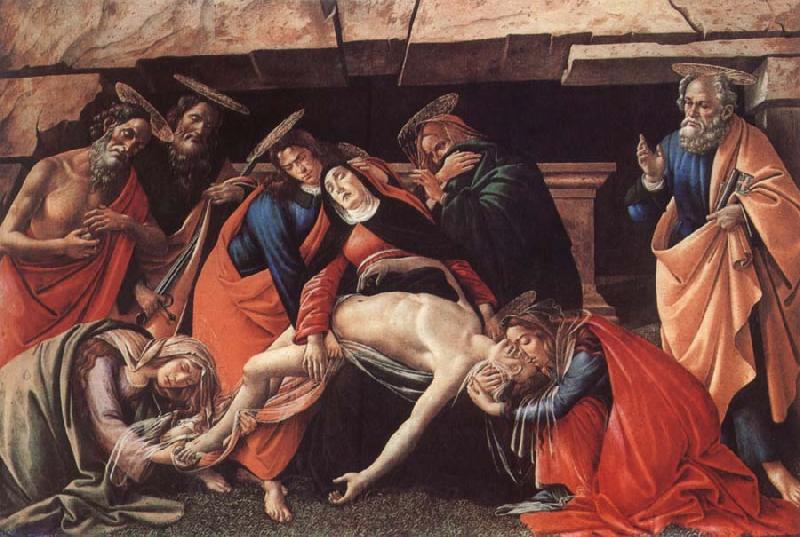 Sandro Botticelli Lamentation over the Dead Christ with Saints Spain oil painting art